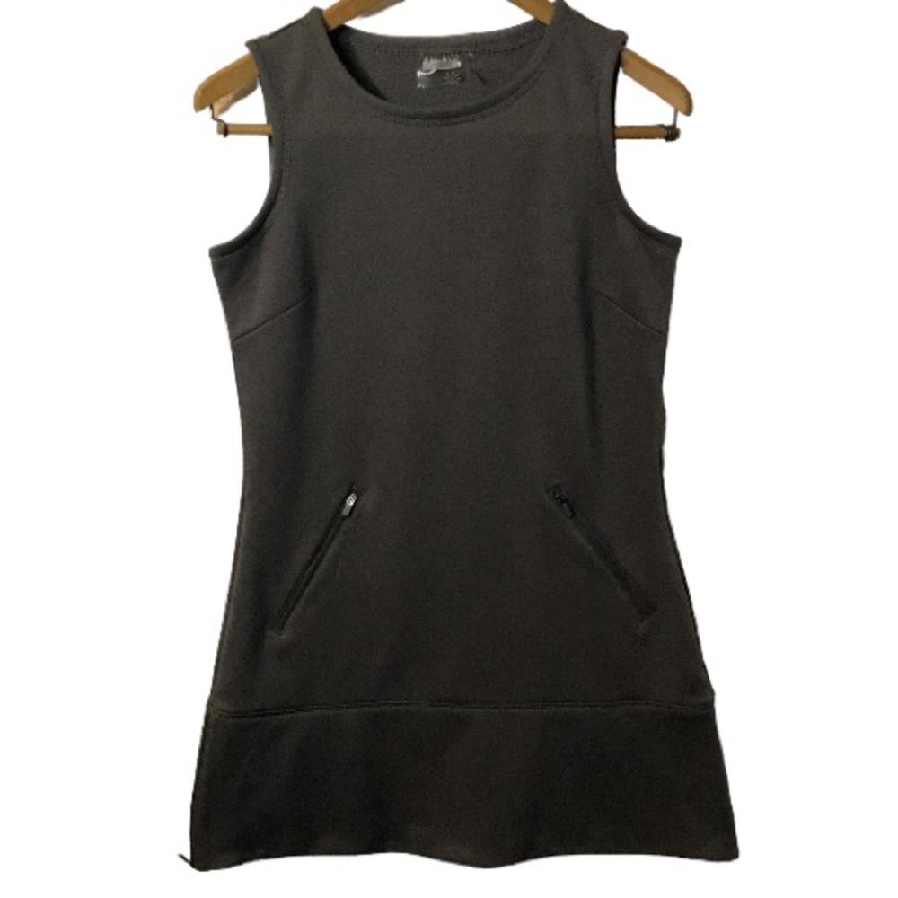 ATHLETA Grey Tunic Athletic Wear Front Kangaroo Zippered Pocket. Side Hip Zipper